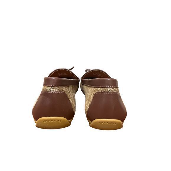 COACH Women’s Moira Loafer in Signature Jacquard Khaki/ Saddle Brown Size 10 - Picture 5 of 8